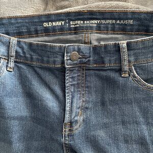 Old Navy Super Skinny Mid Rise Blue Jeans 14 Regular